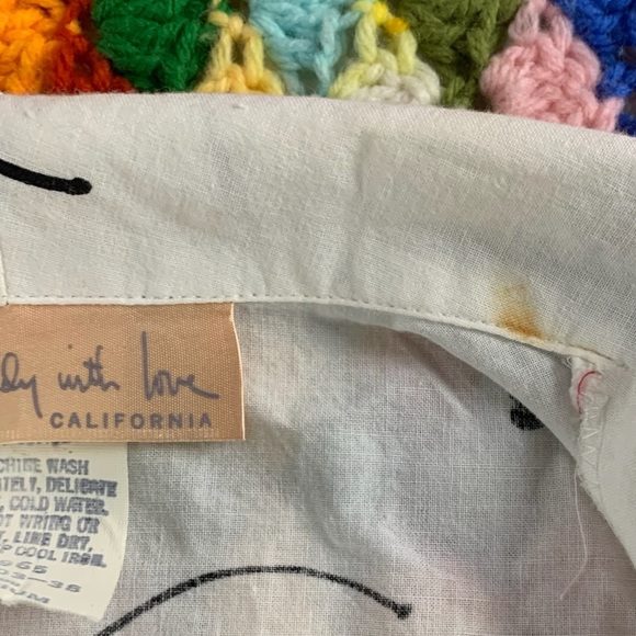 Vintage 80s Randy W/ Love Abstract Art Oversized Open Front Cotton Shirt… - Picture 13 of 16